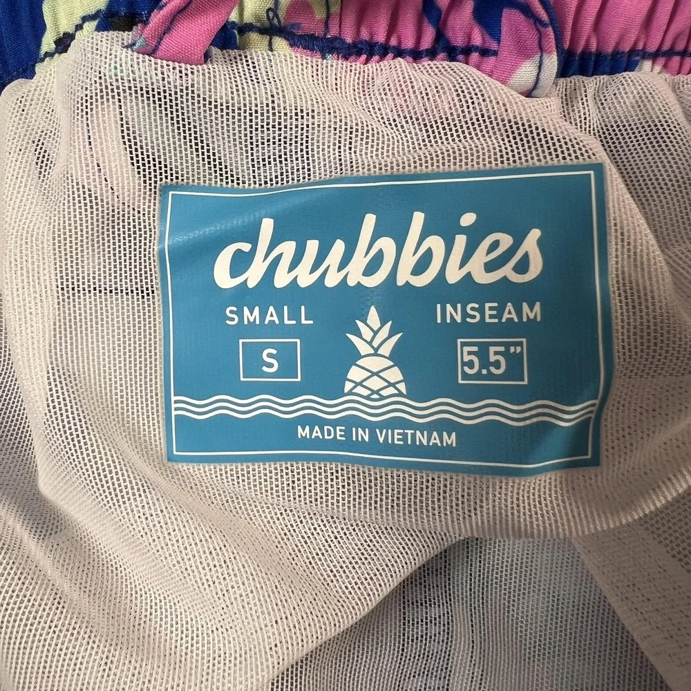 Chubbies Swim Trunks Shorts Mens Small Multicolor 5.5 Inseam Floral Tropical